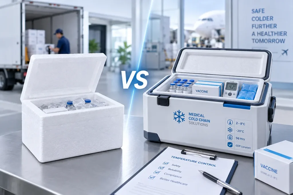 กล่องโฟมทั่วไป vs บรรจุภัณฑ์ควบคุมอุณหภูมิทางการแพทย์ แตกต่างกันอย่างไรในแง่ประสิทธิภาพ?
